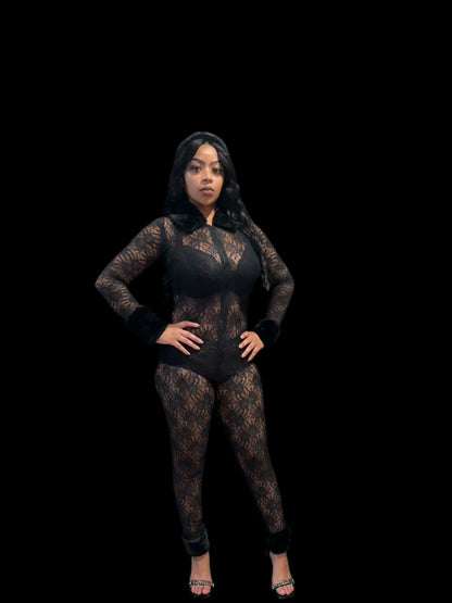 Hooded Lace Catsuit